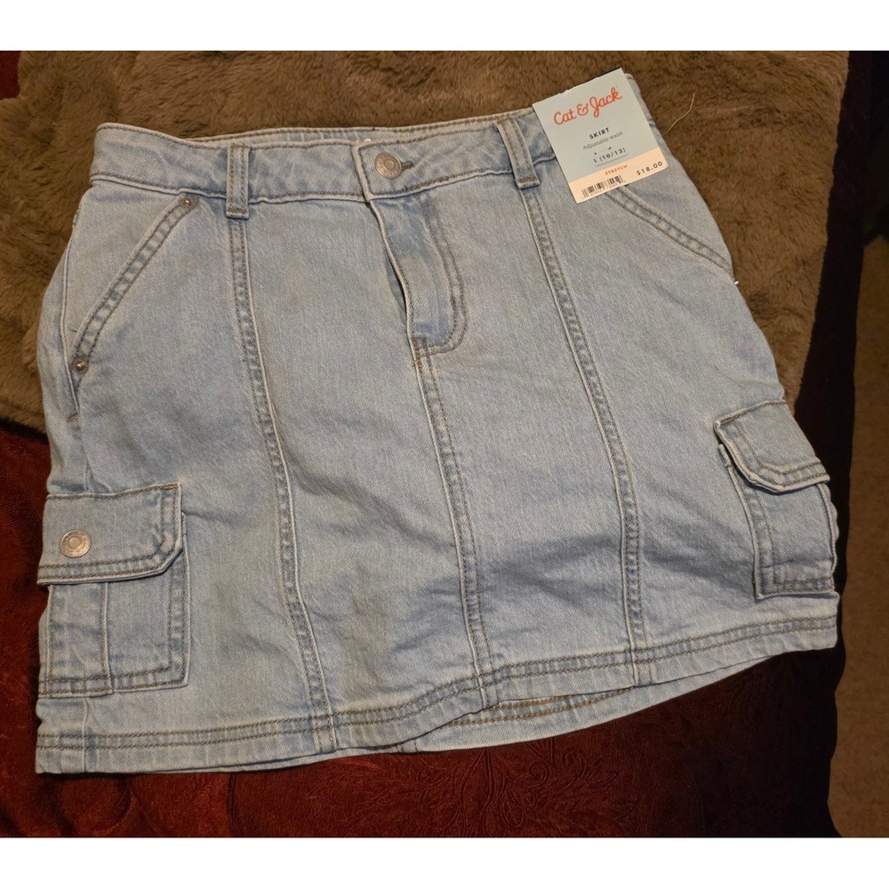 Cat Jack Girl's  Denim Cargo Skirt